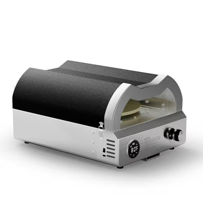 12 In. Propane Outdoor Pizza Oven with Rotating Stone, Black