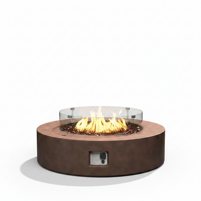 Propane Fire Pit Table Designed for Year-Round Use, Electronic Ignition, 40.5 Inch, Amber Glass