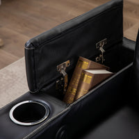 Home Theater Seats Built for Luxury Viewing, Faux Leather, Power Recline, USB Ports, 4-Seat Set