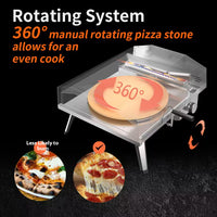 16 In. Propane Pizza Oven, Outdoor Pizza Oven in Stainless Steel, W/Rotating Pizza Stone — product view 4