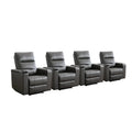 Home Theater Recliners Built for Comfort, Power Reclining, USB Charging, Cup Holders, Set of 4