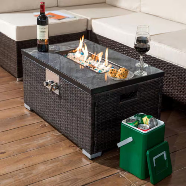 32 In. Propane Fire Pit Table, 40,000 BTU Auto-Ignition