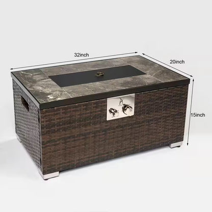 32 In. Propane Fire Pit Table, 40,000 BTU Auto-Ignition Gas Fire Table for outside Patio — product view 6