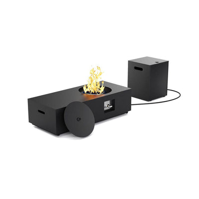 48 In. Propane Fire Pit Table, 50,000 BTU, Black Steel