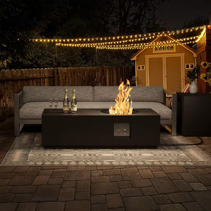 48 In, 50,000 BTU Black Coating Steel Outdoor Fire Table Propane Gas Fire Pit Table — product view 2