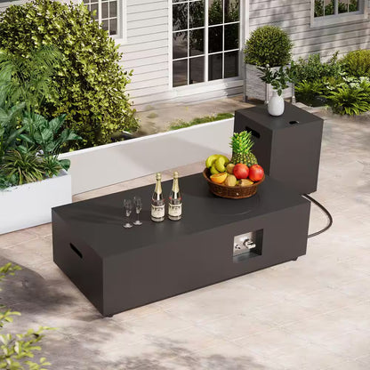 48 In, 50,000 BTU Black Coating Steel Outdoor Fire Table Propane Gas Fire Pit Table — product view 3
