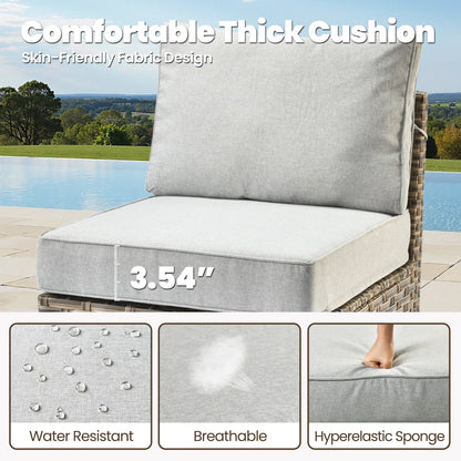 9 Pieces Patio Furniture Set outside Furniture Wicker Patio Conversation Set with Swivel Chairs, Outdoor Furniture for Garden, Gray — product view 14