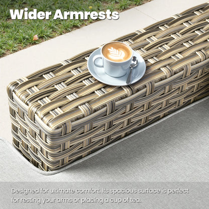 9 Pieces Patio Furniture Set outside Furniture Wicker Patio Conversation Set with Swivel Chairs, Outdoor Furniture for Garden, Gray — product view 6
