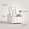 Home Theater Recliner Built for Comfort, Power Reclining Function, USB Charging Ports, Dual Cup Holders