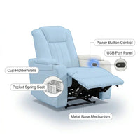 Faux Leather Home Theater Recliner Built for Comfort, Power Reclining, USB Charging, Cup Holders — How It Works