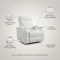 Faux Leather Power Home Theater Recliner — infographic