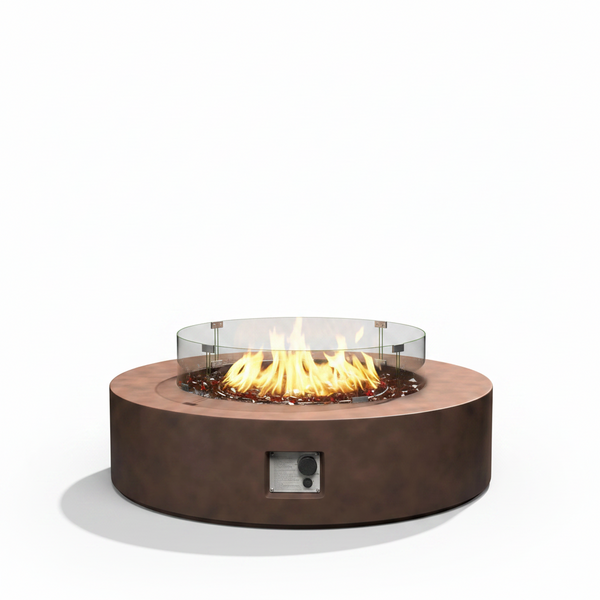 Propane Fire Pit Table Designed for Year-Round Use, Electronic Ignition, 40.5 Inch, Amber Glass